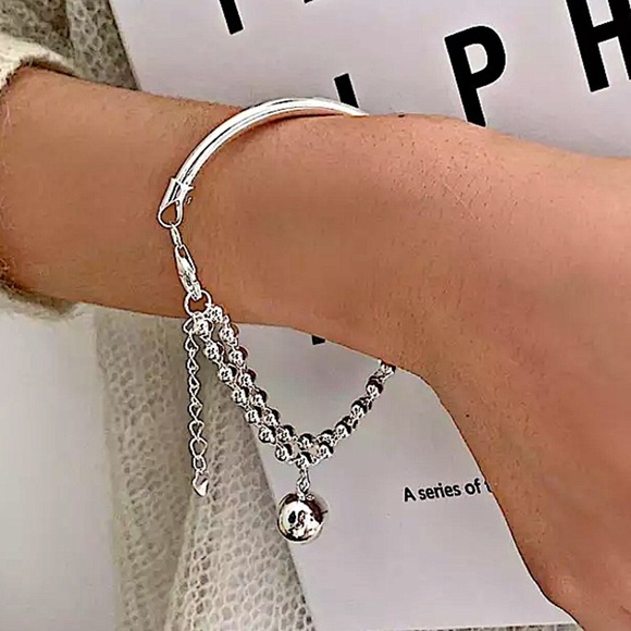 Beaded Drop Ball Sterling Silver Bracelet - Picture 2 of 6